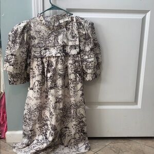 Entro Black and White Patterned Dress